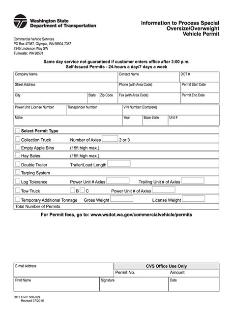 washington dot self issue permits.